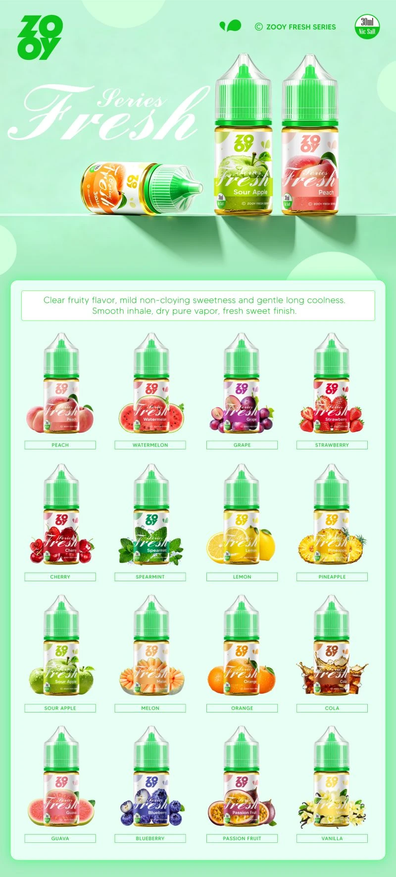 ZOOY FRESH SERIES 30ML Taste List ZOOY FRESH SERIES 30ML Taste List