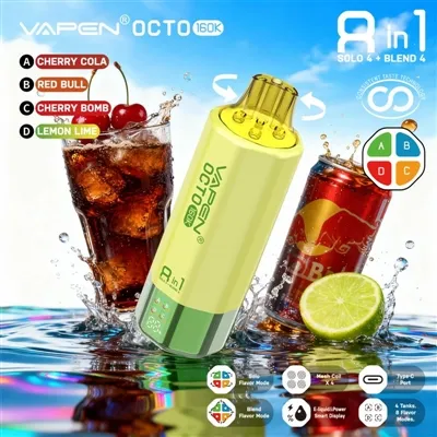 VAPEN OCTO 8in1 160K — A Lightweight Version Of A High-Capacity, Multi-Flavor Electronic Cigarett...