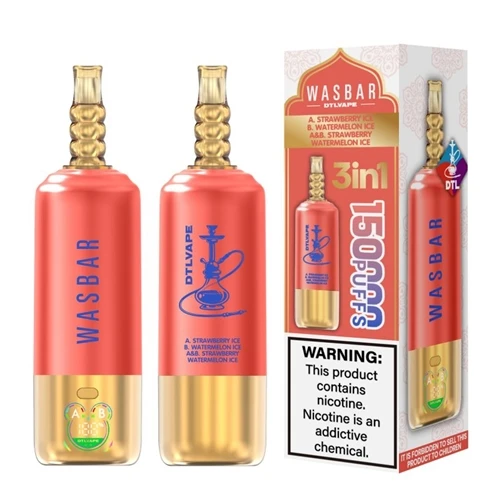 WASBAR DTL 150K 3-in-1 Shisha Vape – 150,000 Puffs, 3-in-1 Disposable With Mesh Coil
