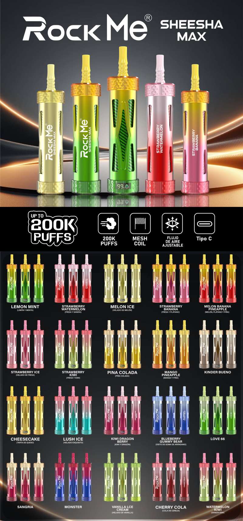 ROCK ME SHEESHA MAX 200K Taste ROCK ME SHEESHA MAX 200K Taste